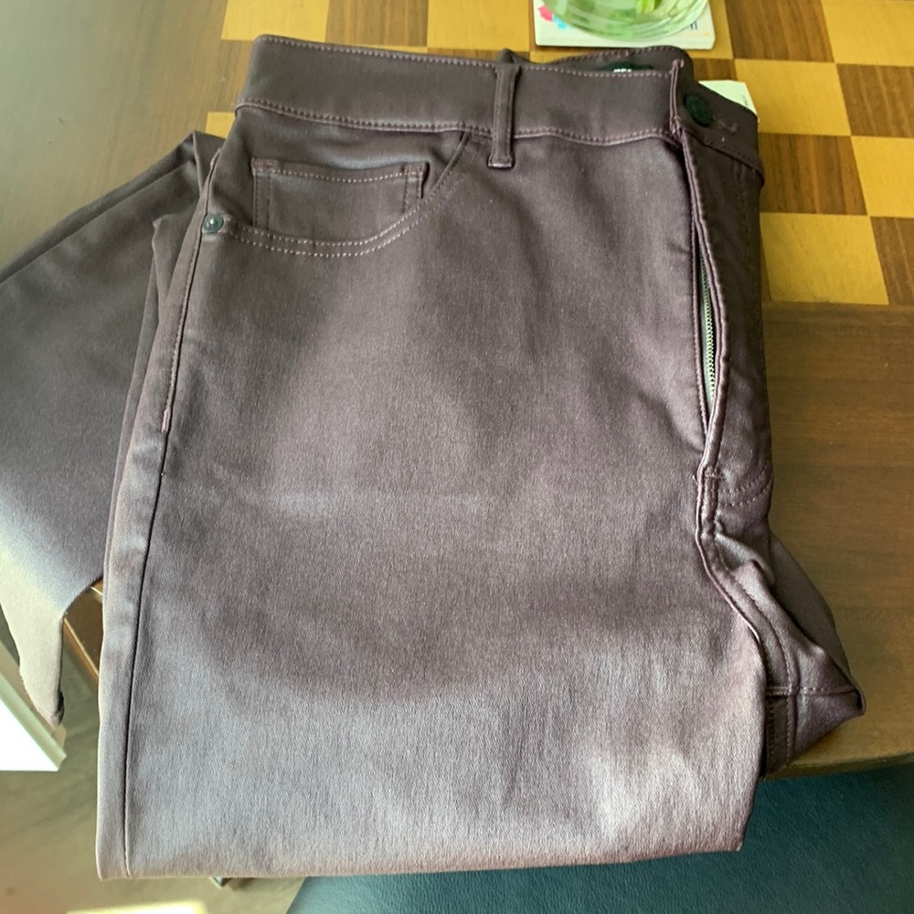 NWT. Express coated jeans. Maroon.